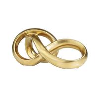 Deco 79 Escultura Decorativa Abstracta de cerámica con Lazo Infinito para decoración del hogar, Figura Decorativa de 11 x 5 x 5 Pulgadas, Color Dorado