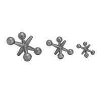 Deco 79 Extraordinary Jacks Sculpture Set of 3 Extraordinario Juego de 3 esculturas de Metal, Hierro, Gris, 3 Pieces Small Size