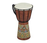 Deco 79 Figura decorativa de tambor de madera hecha a mano con detalles de cuerda, figura decorativa de 7 x 7 x 12 pulgadas, color marrón