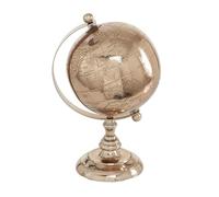 Deco 79 Globo de aluminio tradicional educativo, geográfico, moderno decoración de escritorio para la escuela, el hogar y la oficina, 6 pulgadas de largo x 6 pulgadas de ancho x 10 pulgadas de alto, oro rosa