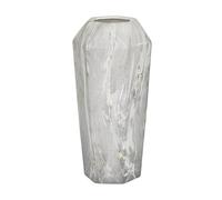 Deco 79 Jarrón de mármol sintético de cerámica, 7 x 7 x 14 Pulgadas, Negro