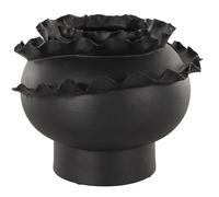 Deco 79 Jarrón Decorativo Abstracto de cerámica Inspirado en Flores, jarrón de Flores para decoración del hogar, 12 x 12 x 9 Pulgadas, Color Negro