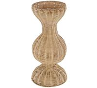 Deco 79 Jarrón Decorativo de ratán Hecho a Mano con diseño de Reloj de Arena, con Base de cúpula, jarrón para decoración del hogar, 8 x 8 x 16 Pulgadas, Color marrón