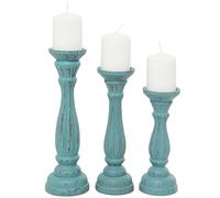 Deco 79 Madera Candle Holder, Azul, 15"x13"x11"