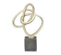 Deco 79 Polystone - Escultura Decorativa Abstracta para decoración del hogar con Base Negra, Figura Decorativa de 11 x 4 x 17 Pulgadas, Color Dorado
