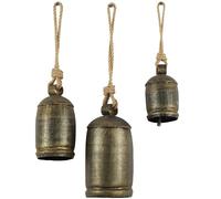 Deco 79 Rustic Metal Rope Cowbell Decorative Cow Bells, Marrón, 22"x16"x13"