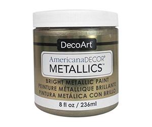 Deco Art Americana Decor Metallic Jar of Paint, acrílico, Color champán y Dorado., 7 x 7 x 8 cm