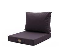 deco arts Cojines Exterior 60x60 cm Resistentes al Agua - Juego de Asiento y Respaldo para sillón de jardín, Tejido Oxford desenfundable y Lavable - Gris Carbón