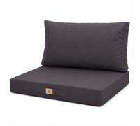 deco arts Cojines Exterior 70x60 cm Impermeables - Juego XL de Asiento y Respaldo para sillón de jardín, Tejido Oxford desenfundable y Lavable - Gris Carbón