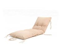 Deco Arts Colchoneta Tumbona Exterior 185x60x12 cm - Cojín Acolchado Grueso para Hamaca de Jardín, Terraza y Piscina - Poliéster Impermeable - Beige Claro