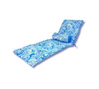 deco arts Colchoneta Tumbona Exterior 195x60x5 cm con Cojín Cervical 45x18 cm - Cojín para Tumbonas de Jardín y Piscina, Repelente al Agua y Anti-UV 500 h - Estampado Arabesco
