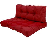 Deco Arts Conjunto de Cojines para Palets 120x80x20cm en poliéster rojo