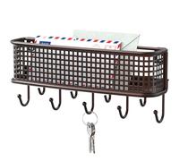 Deco Brothers Soporte para llaves de pared y organizador de correo, bronce