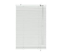 Deco Company Persiana de aluminio para sujeción con pinzas, Privacidad, Protección contra la luz y el deslumbramiento, Todas las piezas de montaje incluidas, Persiana de aluminio, Blanco, 100 x 130 cm (An x Al)