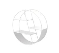 Deco - Estante circular flotante redondeado - Estante flotante redondo de estilo para libros, estante circular de 4 niveles, estantes flotantes de tablas de madera para salón, baño y dormitorio