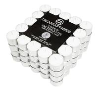 DECO EXPRESS Juego de Velas de 24, 25, 50, 100, 200, Velas Larga Duracion 10, 8 o 4 horas (Blanco 100/4 horas)