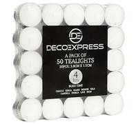 DECO EXPRESS Juego de Velas de 24, 25, 50, 100, 200, Velas Larga Duracion 10, 8 o 4 horas (Blanco 200/8 horas)