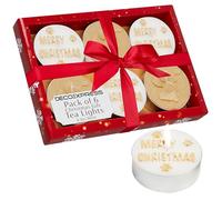 DECO EXPRESS Pack Velas de Te, Set de Velas Sin Aromas, Multipack con Duración de 2,5, 3 o 6 Horas (Blanco/Oro 6 Pack)