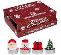 DECO EXPRESS Pack Velas de Te, Set de Velas Sin Aromas, Multipack con Duración de 2,5, 3 o 6 Horas (Multi 3D 12 Pack)