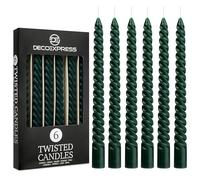 DECO EXPRESS Paquete de 6 velas espirales de colores trenzadas, sin goteo, 6 horas de duración