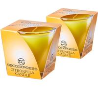 Deco Express Set de Velas de Citronela, Duración de Quema de 30 Horas, Paquete de 2 o 4 (Amarillo, 2 Pack)