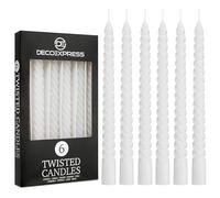 DECO EXPRESS Velas Decorativas Pack Velas de 3 o 6 Velas Larga Duracion Quemado 6 horas Sin Aroma Velas Anti Goteo (Blanco, Paquete de 6)