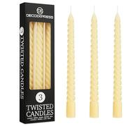 DECO EXPRESS Velas Decorativas Pack Velas de 3 o 6 Velas Larga Duracion Quemado 6 horas Sin Aroma Velas Anti Goteo (Marfil, Paquete de 3)