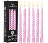 DECO EXPRESS Velas Decorativas Pack Velas de 3 o 6 Velas Larga Duracion Quemado 6 horas Sin Aroma Velas Anti Goteo (Oro Rosa - Paquete de 6)