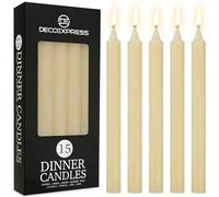 DECO EXPRESS Velas Rústicas Set de 15 Velas Larga Duracion 9 Horas Sin Fragancia Velas Decorativas Hecho a Mano (Marfil - Paquete de 15)