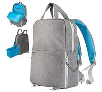 Deco Gear - Mochila multifunción para cámara Canon, Nikon, Sony SLR/DSLR y cámaras sin espejo, lentes y accesorios con cubierta de lluvia, 15,6" MacBook/portátil - (gris)