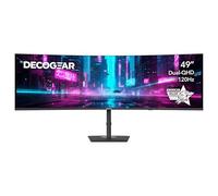Deco Gear - Monitor de juegos curvo ultra ancho 5K de 49 pulgadas, 32:9, 120 Hz, 101% NTSC 100% sRGB, ajustable, oficina en casa y estación de trabajo de entretenimiento