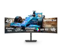 Deco Gear - Monitor de juegos curvo ultra ancho 5K de 49 pulgadas, 32:9, 120 Hz, 101% NTSC 100% sRGB, ajustable, oficina en casa y estación de trabajo de entretenimiento
