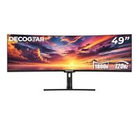 Deco Gear - Monitor de juegos curvo ultra ancho 5K de 49 pulgadas, 32:9, 120 Hz, 101% NTSC 100% sRGB, ajustable, oficina en casa y estación de trabajo de entretenimiento
