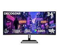 Deco Gear - Pantalla Curvada Ultra Ancha 3440 x 1440 21:9 3440 cm, 144 Hz, HDR10, relación de Contraste 4000:1, 99% sRGB, 16,7 Millones de Colores, sincronización adaptativa, reducción de la luz