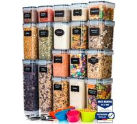Deco haus® Botes Cocina Almacenaje de Plástico - Cajas de Almacenamiento de Alimentos Reutilizables con Tapa Hermética - Recipientes para alimentos Set de 18 -Tarros sin BPA - 0,8L 1,4L 2L 2,8L