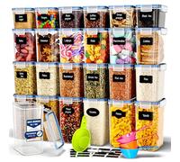 Deco haus® Botes Cocina Almacenaje de Plástico - Cajas de Almacenamiento de Alimentos Reutilizables con Tapa Hermética - Recipientes para alimentos Set de 24 -Tarros sin BPA - 0,8L 1,4L 2L