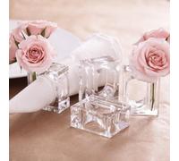 Deco-Mate Acrylic Napkin Rings Bud Vase Flower Holder - Clear - Table Décor, 2-in 1 (Bulk Set) Wholesale (4)