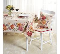 Deco Mex ECR32339 Cris - Cojín para Silla (40 x 40 cm), algodón, poliéster, acrílico, Color Crema, Rojo, Naranja