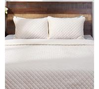 Deco Mex JS0559240W Alegra - Juego de Fundas Protectoras (3 Piezas, 240 x 260 cm y 50 x 70 cm), Color Crema