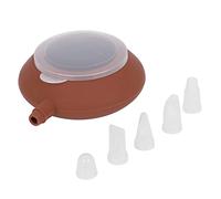 Deco Pen con boquillas, decoración de tuberías con 4 boquillas de Silicona para Hornear macarrones, Herramienta para pastelería, Crema, Boquilla para Pastel, marrón