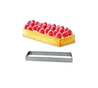 Deco Relief - Marco de pastelería microperforado de acero inoxidable, rectángulo 10 x 4 cm, material profesional