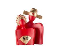 Deco Sculpture, Couple Statue, Abstract Art Black and Gold Couple Sculpture, for Living Room, Bedroom, Wedding Decor,Love Red