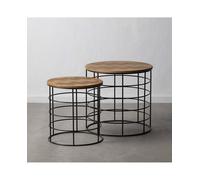 DECO-STYLE Aparador de madera y rejilla en. Plata Variante única