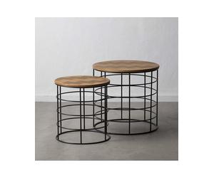 DECO-STYLE Aparador de madera y rejilla en. Plata Variante única