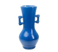 DECO-STYLE Florero ceramica asas cobalto. Multicolor