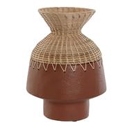 DECO-STYLE Jarron terracota ratan 24x24x35 terracota. Natural