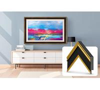 Deco TV Frames - Marco inteligente dorado antiguo y negro compatible solo con Samsung The Frame TV (55 pulgadas, compatible con TV Frame 2021-2024)