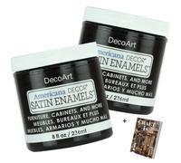 DecoArt Americana Decor - Juego de 2 pinturas acrílicas negras clásicas de 8 onzas para decoración de paredes, decoración de cocina, decoración del hogar, arte de pared, proyectos de bricolaje y diseño del hogar con libro electrónico