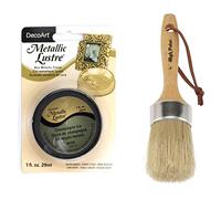 DecoArt Americana Décor - Juego de pinceles de acabado plano y cera metálica y cera de tiza de 2 cm