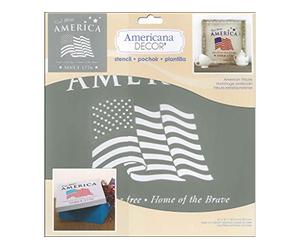 DecoArt Americana Decor Stencil American Tribute, Ninguna, Extra Grande, Talla Única